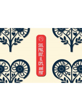 Σετ των 3 Intra απο ξύλο plywood 3mm-4mm πάχος - Πακέτο Cricut Valentine Floral Heart  Δίασταση 4x4 cm INTRAFABR-86211697