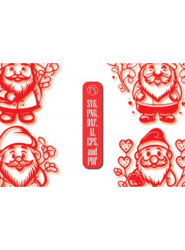 Σετ των 3 Intra απο ξύλο plywood 3mm-4mm πάχος - Πακέτο Cricut Valentine Gnome  Δίασταση 4x4 cm INTRAFABR-86720970