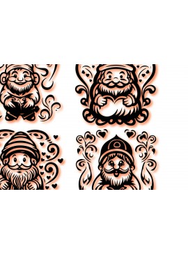 Σετ των 3 Intra απο ξύλο plywood 3mm-4mm πάχος - Πακέτο Cricut Valentine Gnome  Δίασταση 4x4 cm INTRAFABR-86721688