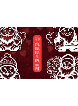 Σετ των 3 Intra απο ξύλο plywood 3mm-4mm πάχος - Πακέτο Cricut Valentine Gnome  Δίασταση 4x4 cm INTRAFABR-86701816