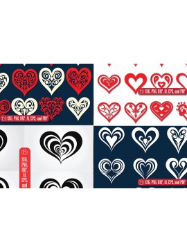 Σετ των 3 Intra απο ξύλο plywood 3mm-4mm πάχος - Πακέτο Cricut Valentine Heart  Δίασταση 4x4 cm INTRAFABR-85988532