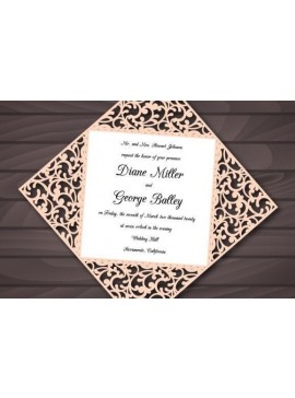 Σετ των 3 Intra απο ξύλο plywood 3mm-4mm πάχος - Προσκλητήριο γάμου Cricut Τετράπτυχη κάρτα Δίασταση 7x5 cm INTRAFABR-32394344