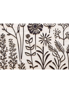 Intra απο ξύλο plywood 3mm-4mm πάχος - Πακέτο Cricut Wildflowers  Δίασταση 30x20 cm INTRAFABR-87021216