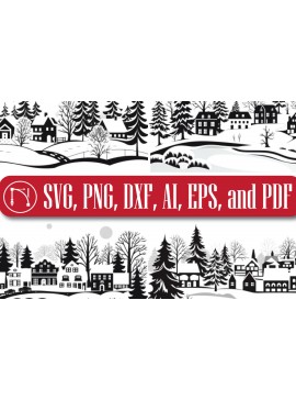 Σετ των 3 Intra απο ξύλο plywood 3mm-4mm πάχος - Πακέτο Cricut Winter Wonderland  Δίασταση 4x4 cm INTRAFABR-81234099