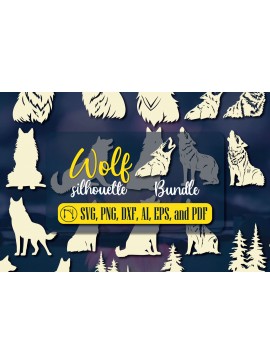Σετ των 2 Intra απο ξύλο plywood 3mm-4mm πάχος - Cricut Wolf Silhouette  Mega Bundle Δίασταση 30x20 cm INTRAFABR-89194897
