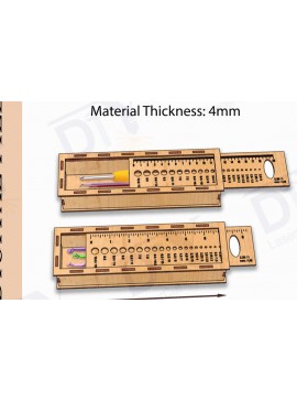 Intra απο ξύλο plywood 3mm-4mm πάχος - Θήκη για βελονάκι Κοπή Laser 4mm Δίασταση 30x20 cm INTRAFABR-114140510