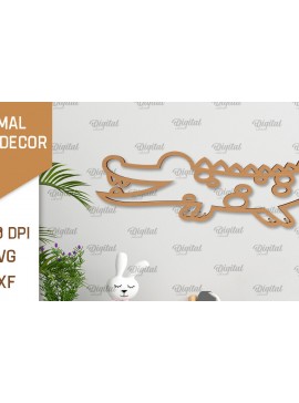 Σετ των 2 Intra απο ξύλο plywood 3mm-4mm πάχος - Κροκόδειλος Διακόσμηση Τοίχων Κοπή Laser Δίασταση 30x20 cm INTRAFABR-102463658