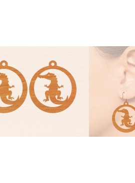 Σετ των 3 Intra απο ξύλο plywood 3mm-4mm πάχος - Σκουλαρίκια από κροκόδειλο ξύλο κοπής με λέιζερ  Δίασταση 3x3 cm INTRAFABR-98726030