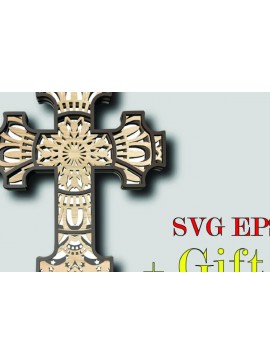 Σετ των 2 Intra απο ξύλο plywood 3mm-4mm πάχος - Σταυρός Δίασταση 30x20 cm INTRAFABR-21427607