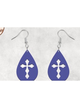 Σετ των 3 Intra απο ξύλο plywood 3mm-4mm πάχος - Σκουλαρίκια Cross Boho Δίασταση 3x3 cm INTRAFABR-28867986