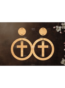 Σετ των 3 Intra απο ξύλο plywood 3mm-4mm πάχος - Σταυρωτά σκουλαρίκια Laser Cut  Δίασταση 3x3 cm INTRAFABR-118942505