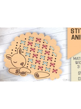 Intra απο ξύλο plywood 3mm-4mm πάχος - Cross Stitch Animals LaserCut. Πρόβατα  Δίασταση 30x20 cm INTRAFABR-86601204