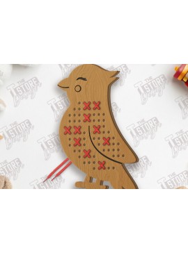 Σετ των 2 Intra απο ξύλο plywood 3mm-4mm πάχος - Cross Stitch Bird Cut Laser | Μοντεσσόρι Δίασταση 15x15 cm INTRAFABR-123036013