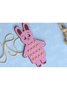 Σετ των 3 Intra απο ξύλο plywood 3mm-4mm πάχος - Λαγός Cross Stitch | Montessori Lacing Δίασταση 15x15 cm INTRAFABR-114002069