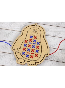 Σετ των 2 Intra απο ξύλο plywood 3mm-4mm πάχος - Cross Stitch Laser Cut|Montessori Lacing Δίασταση 15x15 cm INTRAFABR-122462659