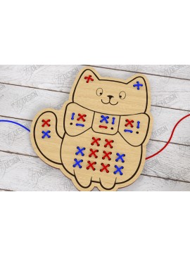 Σετ των 2 Intra απο ξύλο plywood 3mm-4mm πάχος - Cross Stitch Laser Cut|Montessori Lacing Δίασταση 15x15 cm INTRAFABR-122462660