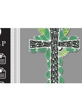 Σετ των 2 Intra απο ξύλο plywood 3mm-4mm πάχος - Σταυρός με λουλούδια Laser Cut , Δίασταση 20x20 cm INTRAFABR-37178631