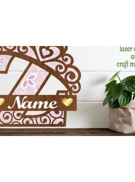 Σετ των 2 Intra απο ξύλο plywood 3mm-4mm πάχος - Κορώνα κεφαλαίο μονόγραμμα Γράμμα Z  Δίασταση 30x20 cm INTRAFABR-72539689