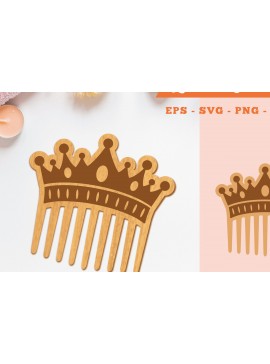 Σετ των 2 Intra απο ξύλο plywood 3mm-4mm πάχος - Crown Laser Cut Comb  5 Δίασταση 20x20 cm INTRAFABR-105416222