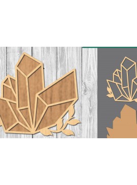 Σετ των 2 Intra απο ξύλο plywood 3mm-4mm πάχος - Crystal Laser Cut Decoration  Δίασταση 20x20 cm INTRAFABR-109409802