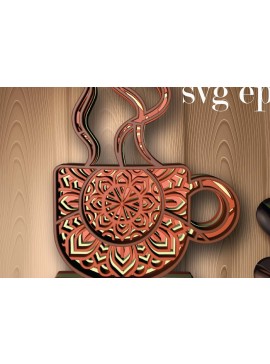 Intra απο ξύλο plywood 3mm-4mm πάχος - Κύπελλο, 4 στρώσεις, 3d Mandala Δίασταση 30x30 cm INTRAFABR-30008067