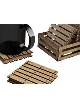 Intra απο ξύλο plywood 3mm-4mm πάχος - Ποτηροθήκες - Πρότυπο κοπής με λέιζερ σουβέρ Δίασταση 30x20 cm INTRAFABR-91599081