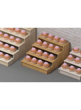 Σετ των 2 Intra απο ξύλο plywood 3mm-4mm πάχος - Βάση προβολής Cupcake / Ξύλινα ράφια 320 Δίασταση 30x20 cm INTRAFABR-57799329