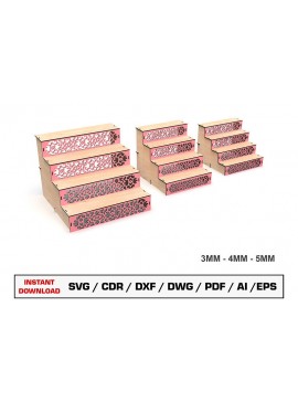 Σετ των 2 Intra απο ξύλο plywood 3mm-4mm πάχος -  κοπής με λέιζερ με βάση Cupcake Δίασταση 20x20 cm INTRAFABR-105201755