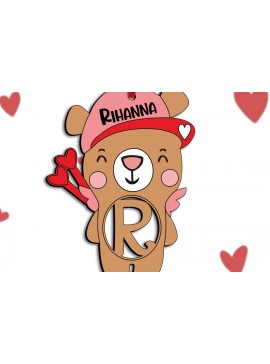 Σετ των 2 Intra απο ξύλο plywood 3mm-4mm πάχος - Έρωτας γράμμα R Ημέρα του Αγίου Βαλεντίνου Δίασταση 20x20 cm INTRAFABR-112039706