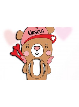 Σετ των 2 Intra απο ξύλο plywood 3mm-4mm πάχος - Έρωτας γράμμα U του Αγίου Βαλεντίνου Δίασταση 20x20 cm INTRAFABR-112053431