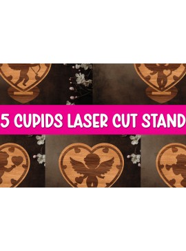 Σετ των 2 Intra απο ξύλο plywood 3mm-4mm πάχος - Στάση κοπής με λέιζερ Έρως  Δίασταση 20x20 cm INTRAFABR-114693802