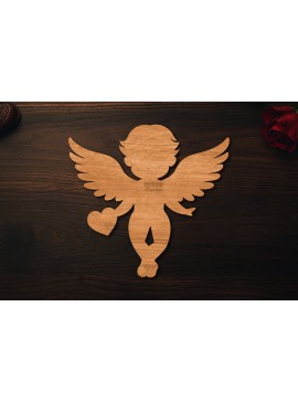 Σετ των 2 Intra απο ξύλο plywood 3mm-4mm πάχος - Cupid Laser Cut , Valentine  Δίασταση 20x20 cm INTRAFABR-113765082