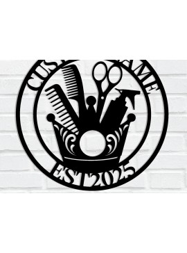 Intra απο ξύλο plywood 3mm-4mm πάχος - Custom Barber Shop Metal Wall Art Δίασταση 3600x3600 cm INTRAFABR-116074584