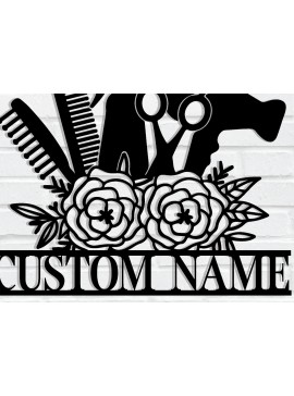 Σετ των 2 Intra απο ξύλο plywood 3mm-4mm πάχος - Custom Barber Shop Metal Wall Art Δίασταση 3600x3600 cm INTRAFABR-116474506