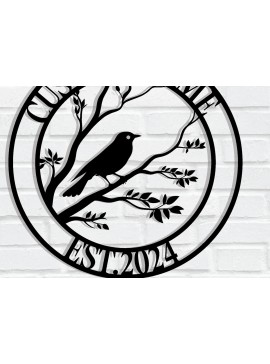 Σετ των 2 Intra απο ξύλο plywood 3mm-4mm πάχος - Προσαρμοσμένο πουλί μεταλλικό σημάδι τέχνης Δίασταση 3600x3600 cm INTRAFABR-117804301