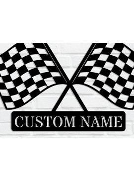 Intra απο ξύλο plywood 3mm-4mm πάχος - Προσαρμοσμένη καρό σημαία Racing Μεταλλική πινακίδα Δίασταση 3600x3600 cm INTRAFABR-115955604