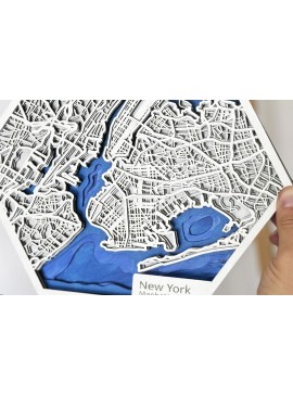 Σετ των 2 Intra απο ξύλο plywood 3mm-4mm πάχος - Προσαρμοσμένο πρότυπο χάρτη πόλης με χαραγμένο χάρτη Δίασταση 16x16 cm INTRAFABR-106699987