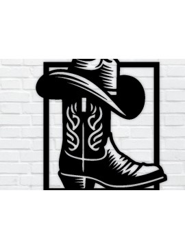 Intra απο ξύλο plywood 3mm-4mm πάχος - Προσαρμοσμένη μεταλλική πινακίδα για μπότες Cowboy & Cowgirl Δίασταση 3600x3600 cm INTRAFABR-97683908