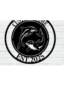 Σετ των 2 Intra απο ξύλο plywood 3mm-4mm πάχος - Προσαρμοσμένη μεταλλική πινακίδα Dolphin Δίασταση 3600x3600 cm INTRAFABR-114245161