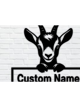 Intra απο ξύλο plywood 3mm-4mm πάχος - Προσαρμοσμένο Goat Metal Wall Art Laser Cut PNG Δίασταση 40x50 cm INTRAFABR-96481308