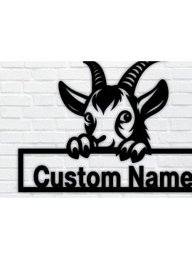 Intra απο ξύλο plywood 3mm-4mm πάχος - Προσαρμοσμένο Goat Metal Wall Art Laser Cut PNG Δίασταση 40x50 cm INTRAFABR-96482162