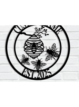 Σετ των 2 Intra απο ξύλο plywood 3mm-4mm πάχος - Προσαρμοσμένη μεταλλική πινακίδα Honey Bee Δίασταση 3600x3600 cm INTRAFABR-116930573