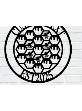 Σετ των 2 Intra απο ξύλο plywood 3mm-4mm πάχος - Προσαρμοσμένη μεταλλική πινακίδα Honey Bee Δίασταση 3600x3600 cm INTRAFABR-124595869