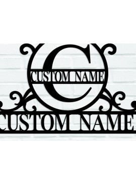 Σετ των 2 Intra απο ξύλο plywood 3mm-4mm πάχος - Προσαρμοσμένο μονόγραμμα μεταλλικό σημάδι Δίασταση 3600x3600 cm INTRAFABR-116543481