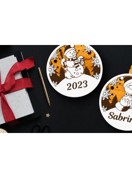 Σετ των 3 Intra απο ξύλο plywood 3mm-4mm πάχος - Προσαρμοσμένο όνομα Χριστουγεννιάτικο Παιχνίδι, Πολυστρωματικό Δίασταση 4x4 cm INTRAFABR-84054518