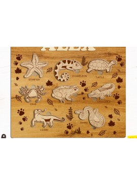 Σετ των 2 Intra απο ξύλο plywood 3mm-4mm πάχος - Προσαρμοσμένο παζλ για παιδιά, Πρότυπο με στρώσεις Δίασταση 11x12 cm INTRAFABR-86934144