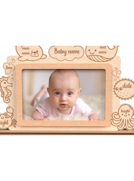 Σετ των 2 Intra απο ξύλο plywood 3mm-4mm πάχος - Προσαρμοσμένη παιδική κορνίζα με θέμα τον ωκεανό Δίασταση 20x25 cm INTRAFABR-116659419