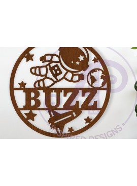 Intra απο ξύλο plywood 3mm-4mm πάχος - Χαριτωμένο όνομα αστροναύτη Wall Art  Δίασταση 40x50 cm INTRAFABR-117506575