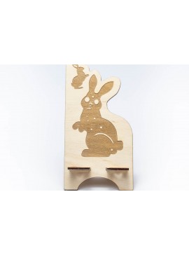 Σετ των 2 Intra απο ξύλο plywood 3mm-4mm πάχος - Στάση τηλεφώνου Cute Bunny Δίασταση 15x15 cm INTRAFABR-66016794