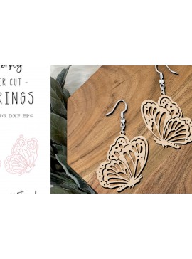 Intra απο ξύλο plywood 3mm-4mm πάχος - Χαριτωμένα σκουλαρίκια πεταλούδα κοπής με λέιζερ Δίασταση 900x900 cm INTRAFABR-120420816